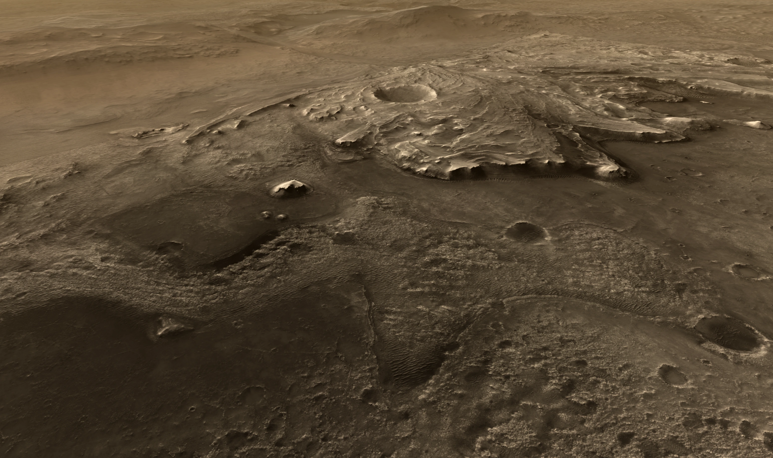 HiRISE surface imagery of Mars — terrain detail near Jezero Crater