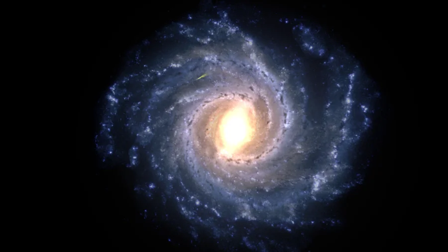 Spiral galaxy rendered in OpenSpace, from the Digital Universe Atlas Grand Tour guide